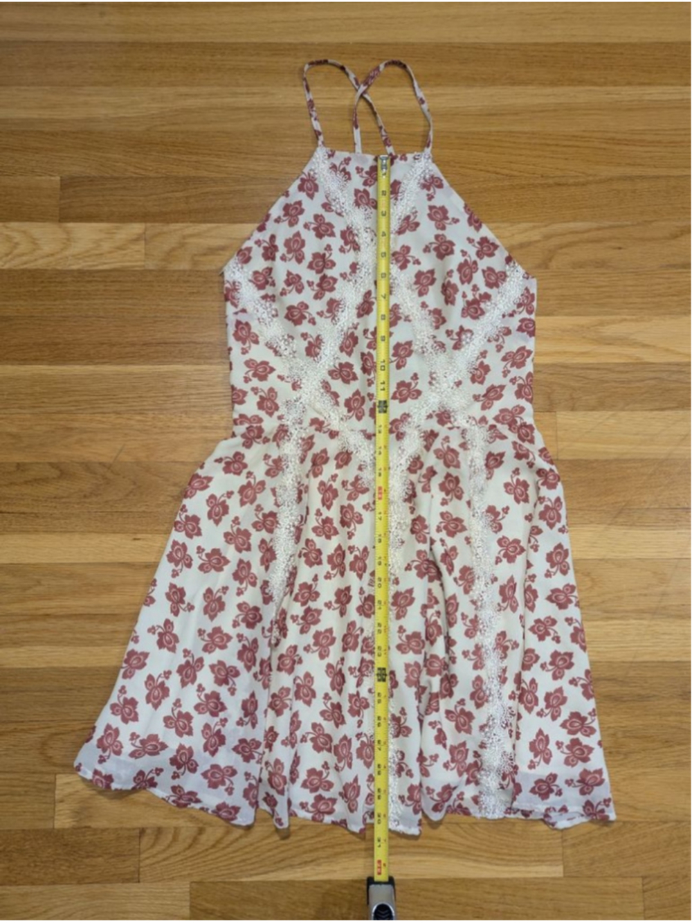 Tularosa Cream Orange Floral Lace Mini Dress Medium - Picture 8 of 12